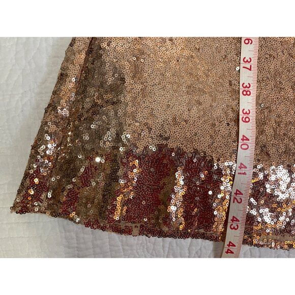 Lulus Sparkle Core Rose Gold Sequin Dazzle Maxi Skirt Formal Flare Lined Size S - Picture 3 of 14
